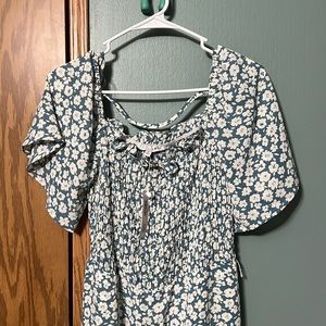 BALTIC BORN Kendall Floral Jumpsuit Dusty Blue